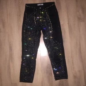 Limited Edition MOTO Diamante Fishnet Mom Jeans